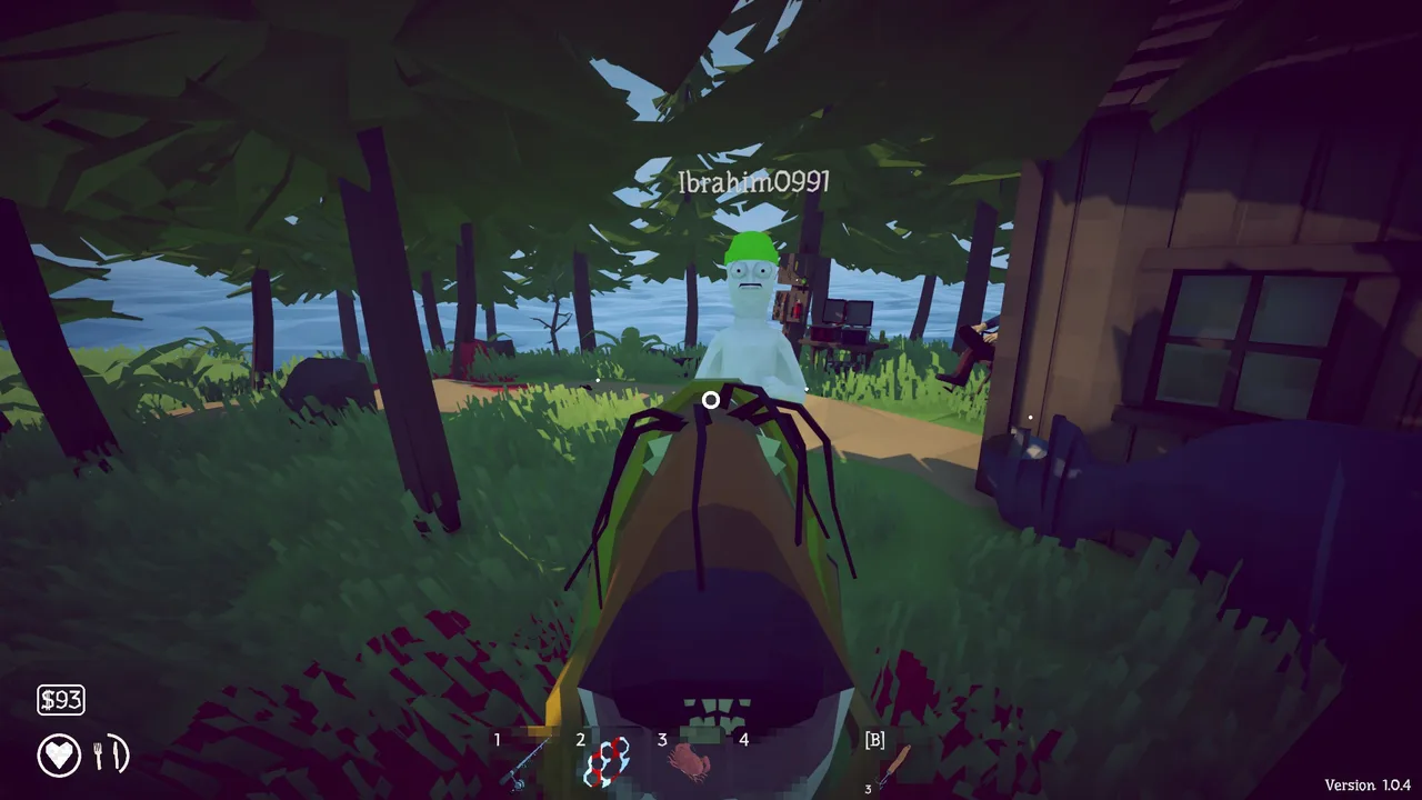 An NPC trade deep in the forest interior